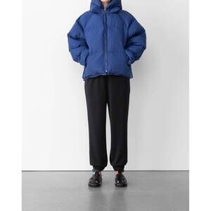 NEW WITHBLACK hooded puffer jacket in blue